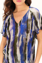 cobra blouse turquoise blue woman