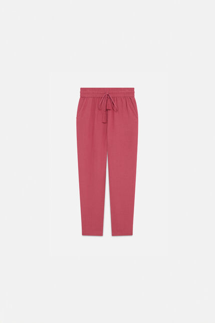 Pantalon pluc rouge fonce femme