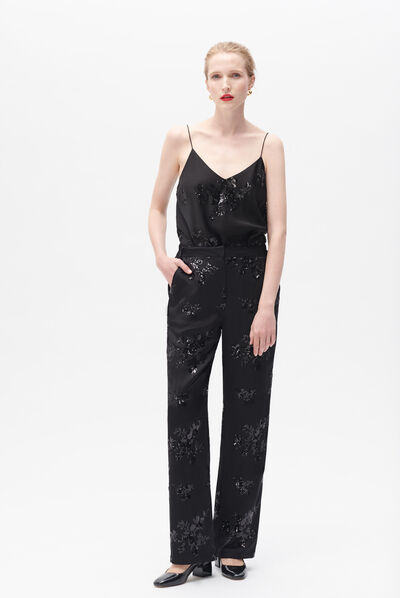 Pantalon placidi noir femme