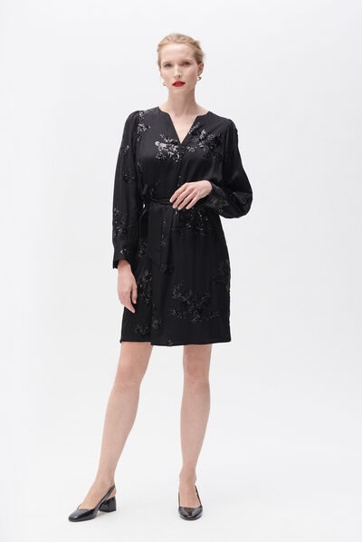 Robe rolly noir femme