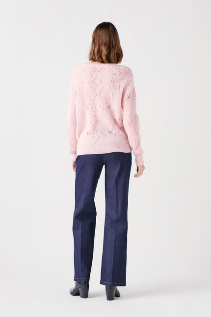 Maglione mgordon Made in Italy rosa pastello donna
