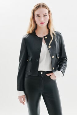 Varmy leather jacket black woman
