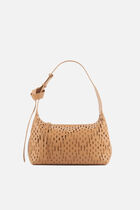 Soalia leather bag taupe woman