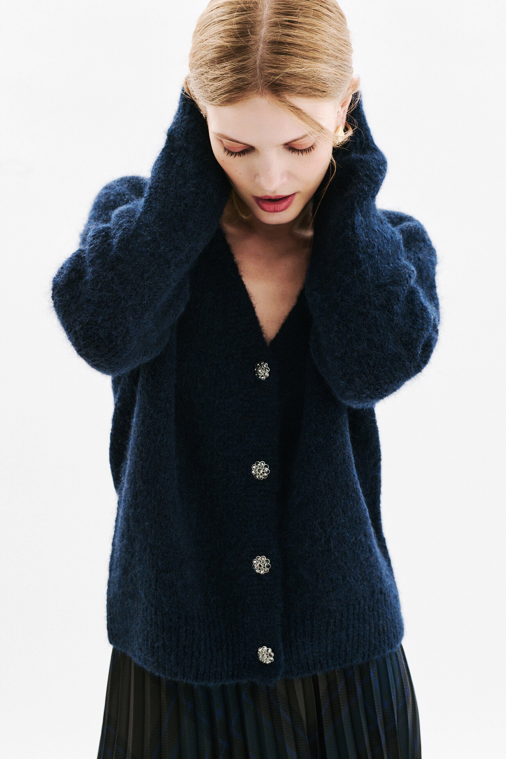 Gilet Mdonatella bleu marine femme