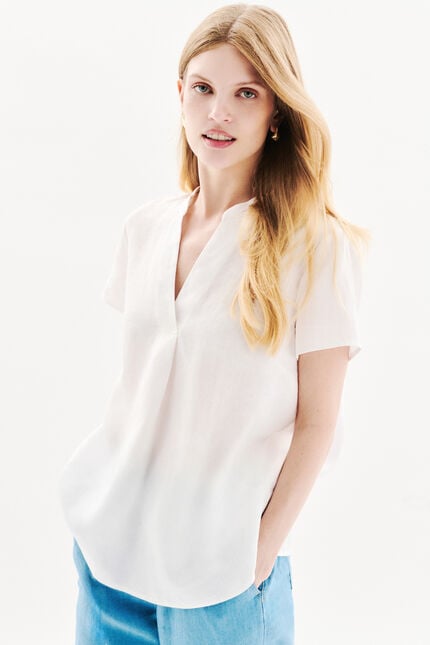Blusa Kat 100% lino bianco donna
