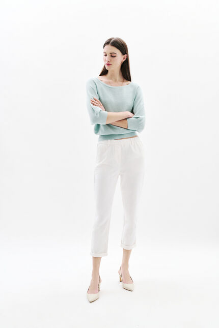 Pantalon pnoor blanc femme