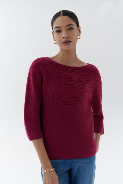 Pull mira rose framboise femme