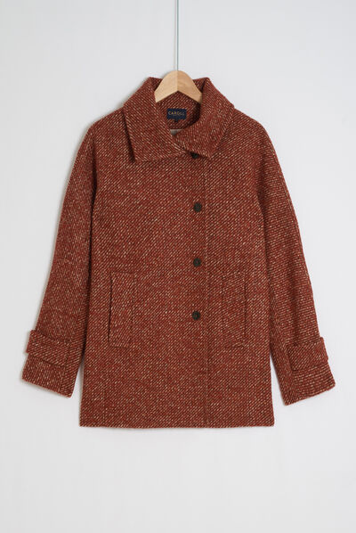 manteau neil orange femme
