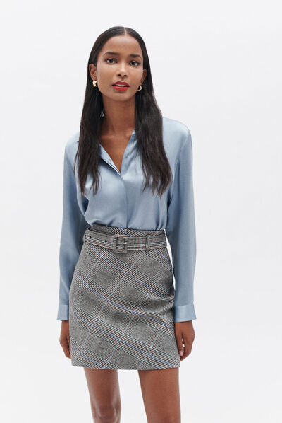 Jupe janyce bleu electrique femme
