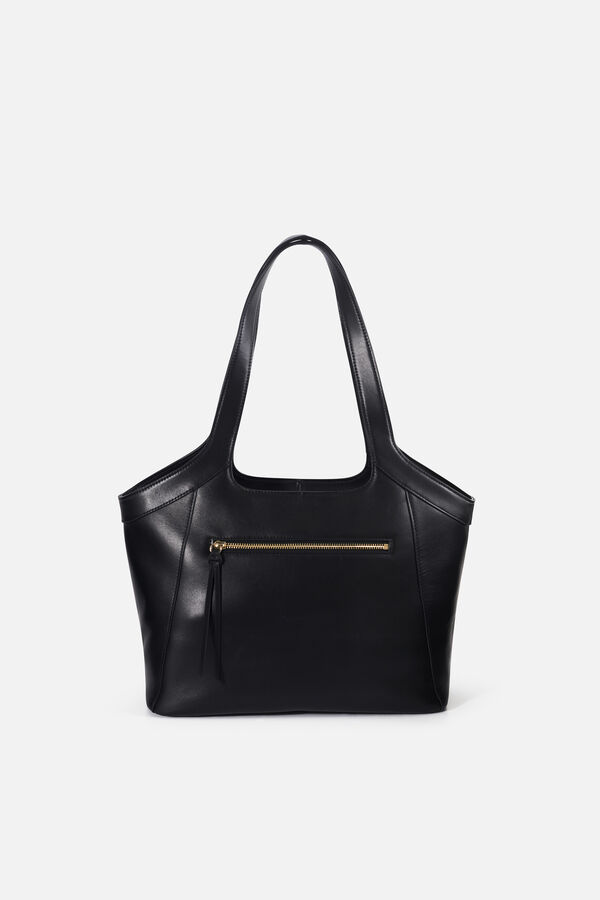 Sac sacha en cuir naturel noir femme