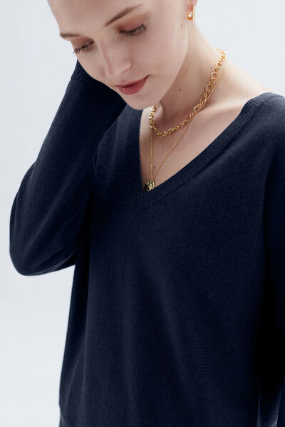 Pull malwen bleu marine femme