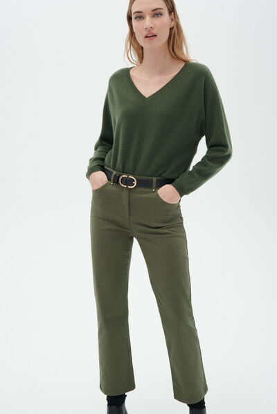 Pantalon pcomo vert kaki femme