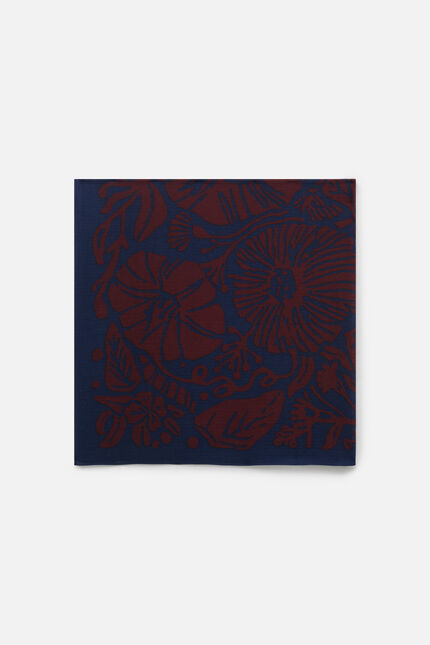 Foulard lery 100% laine bleu marine femme