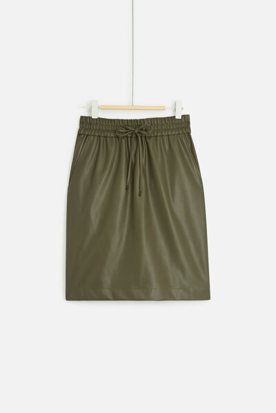 jupe aline vert kaki femme