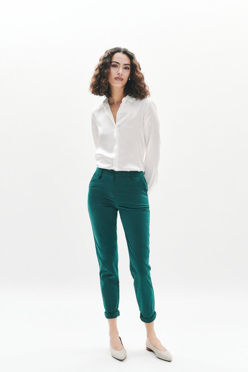 pantalon adelmo vert foncé femme