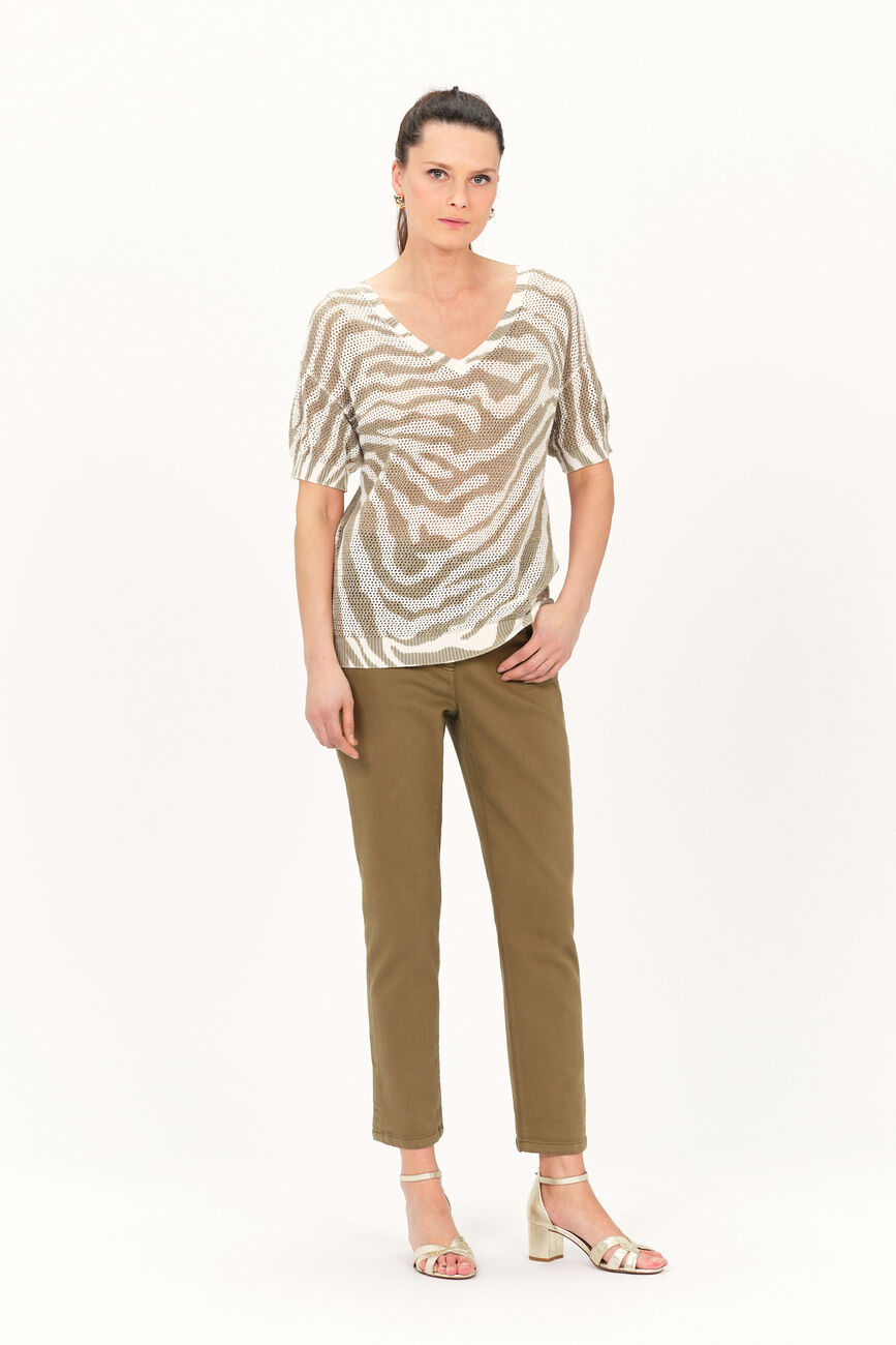 Pull miami vert kaki femme