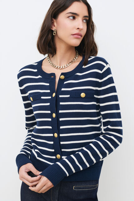 Pull Mrobin bleu marine femme
