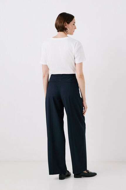 Pantalon papillon bleu marine femme