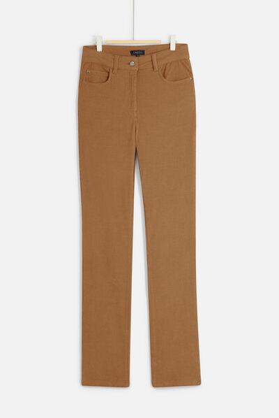 Pantaloni Chicago velluto cammello donna