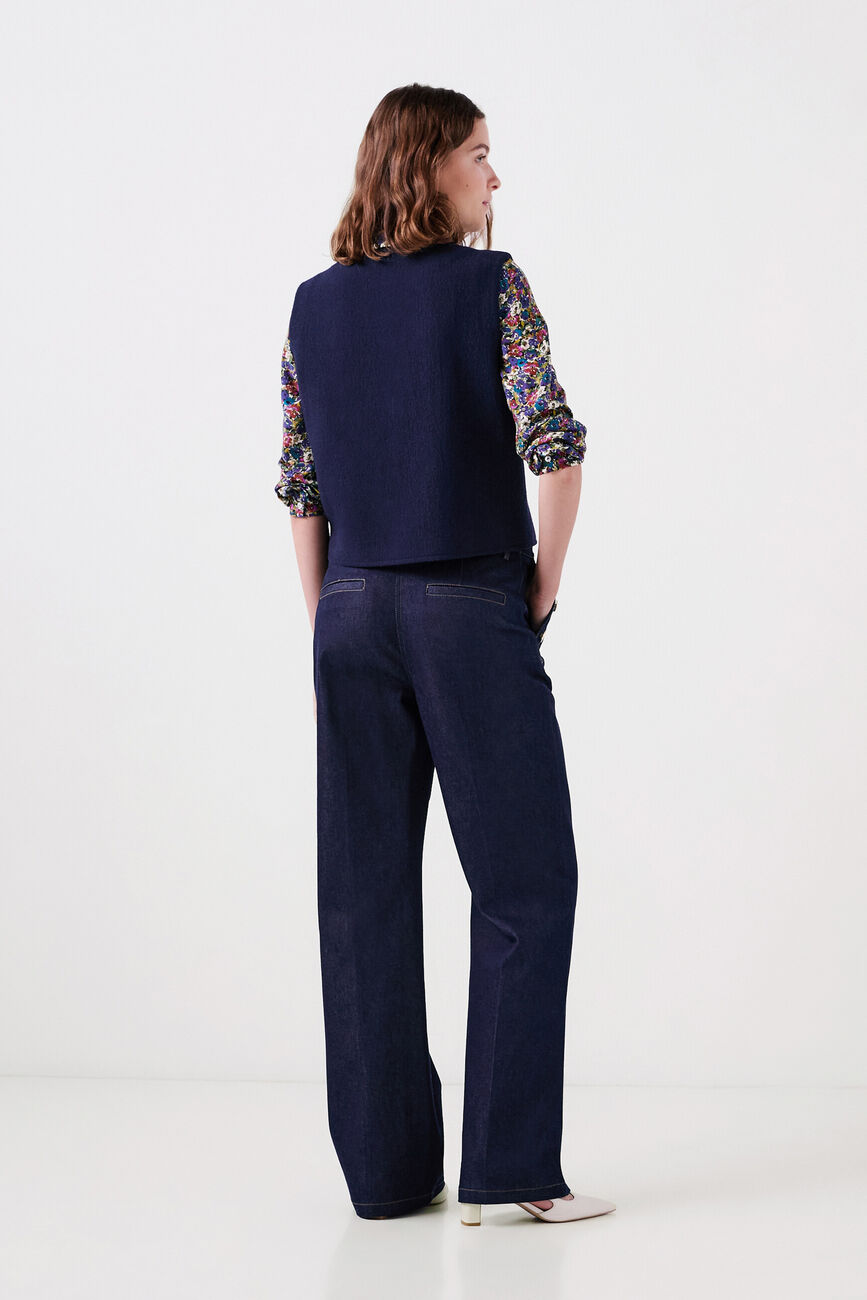 Veste virgule bleu marine femme