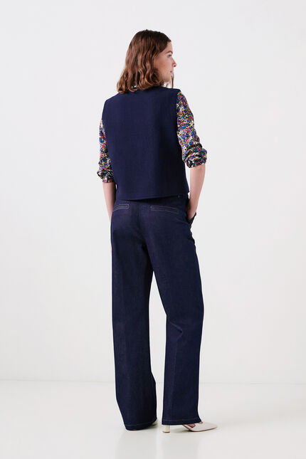 Veste virgule bleu marine femme