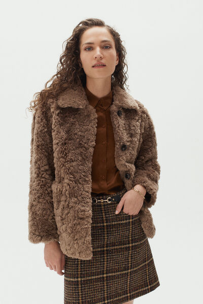 manteau anders taupe femme
