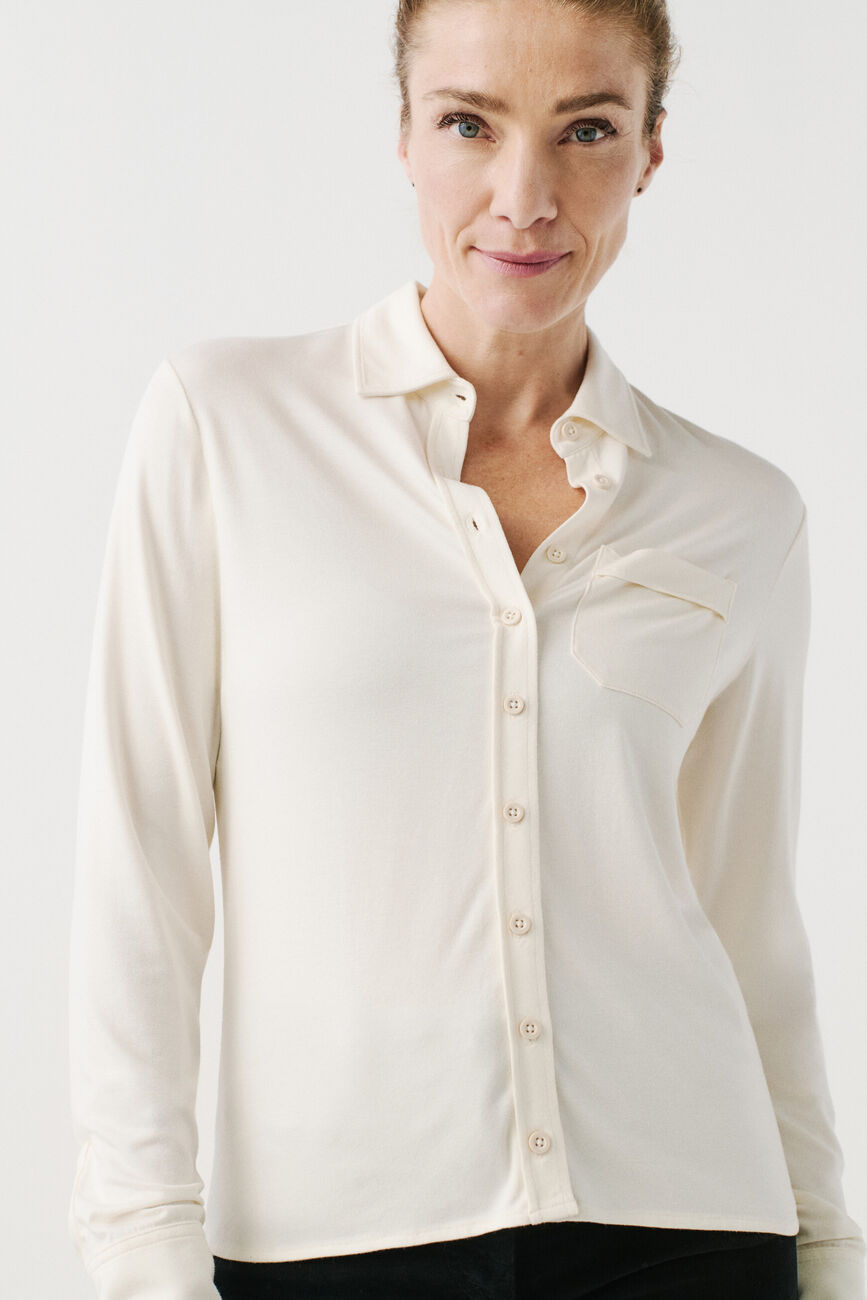 Tricot hemd Albi ivoor vrouw