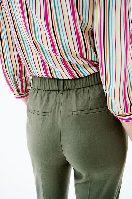 Pantalon pierrot vert kaki femme