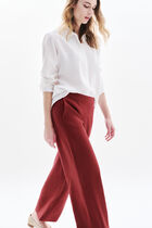 100% linen pandi trousers burgundy woman