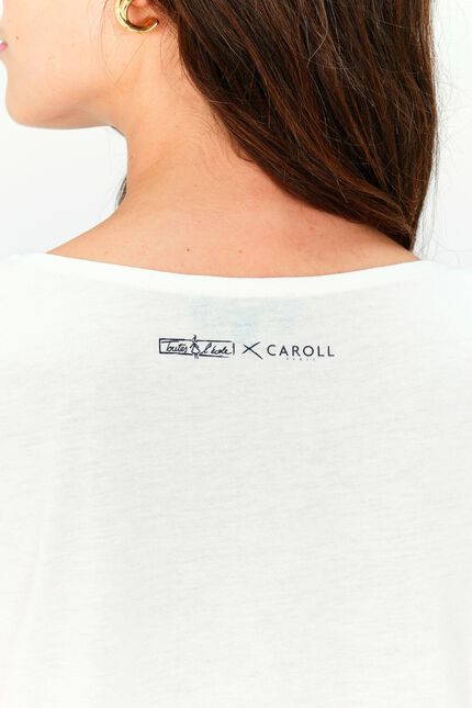 T-shirt Toutes à l'école taxime house bianco donna