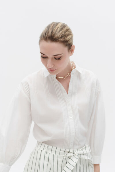 Camisa Cpinta branco mulher