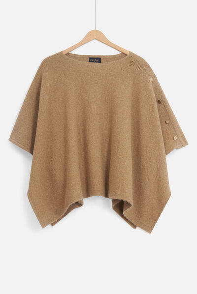 poncho lisa b camel femme