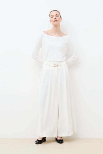 Pantalon Pinceau ecru femme