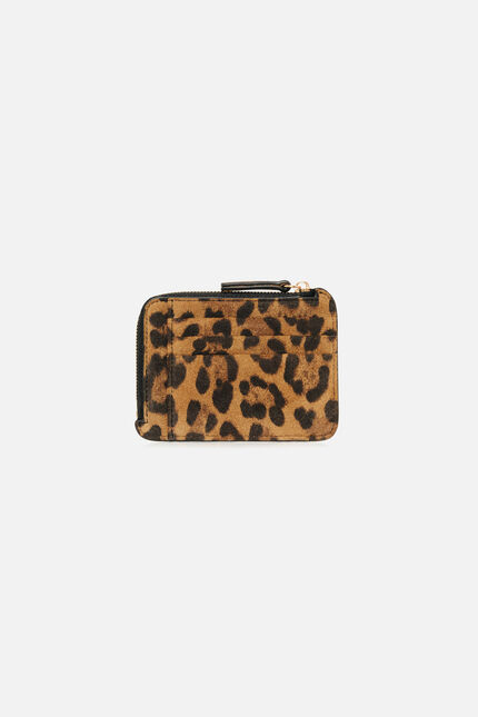 Porte-cartes Stanley4 en croûte de cuir camel femme