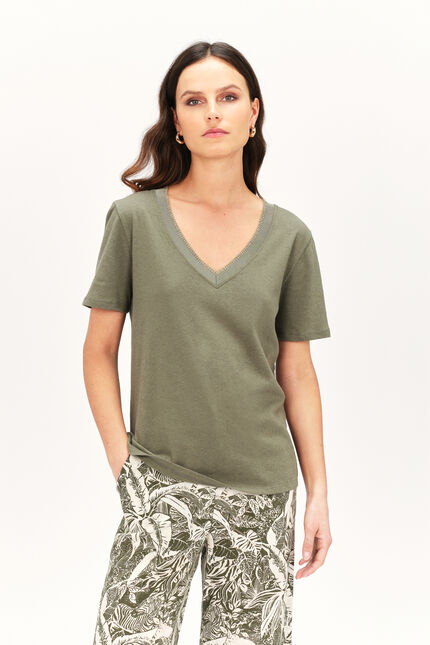 T-Shirt Jin khakigrün damen