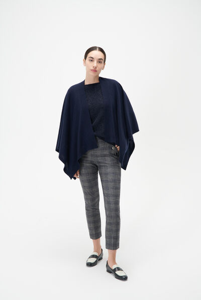 Poncho hera azul-marinho mulher