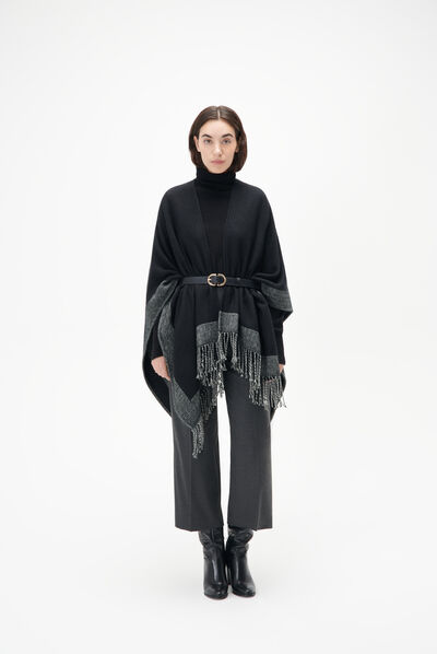 Poncho harone noir femme