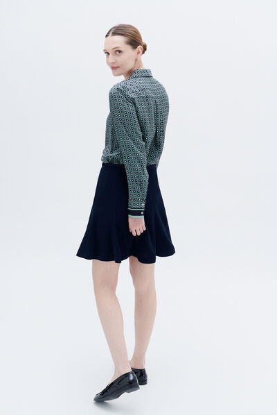 Jupe jannie bleu marine femme