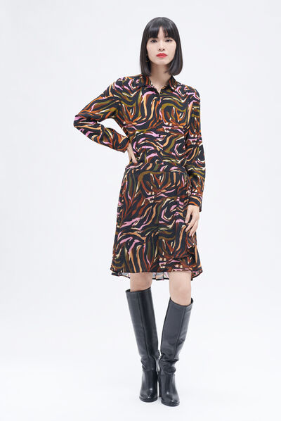 Jupe jemini marron cognac femme
