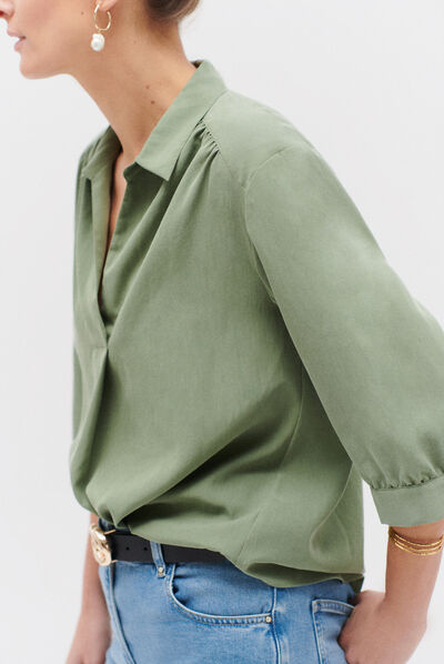 Blusa Botha verde cachi donna