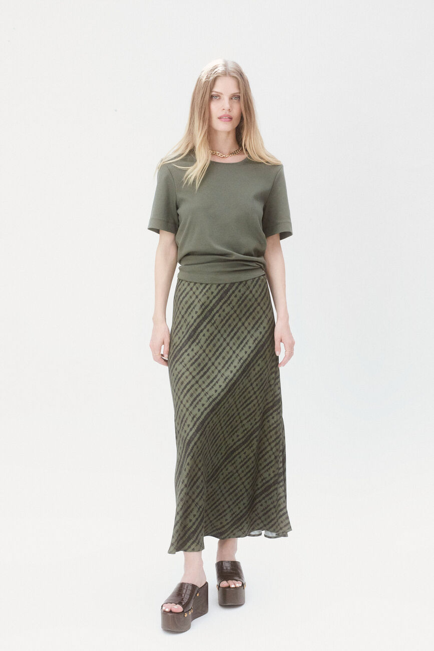 T-shirt thugo vert kaki femme