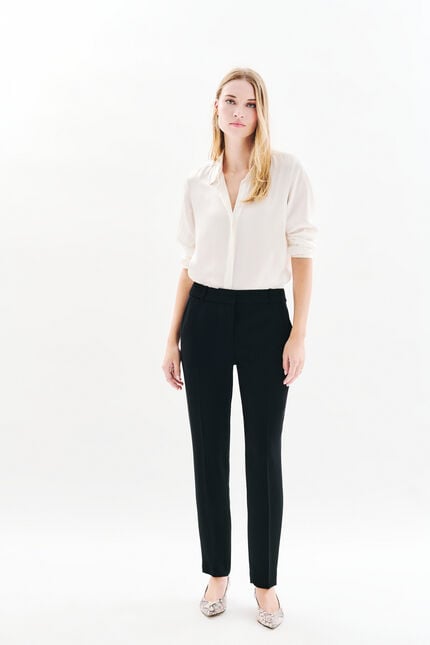 Pantalon pgautier noir femme