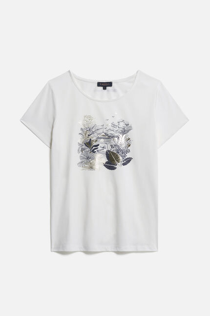 T-shirt Toutes à l'école taxime house bianco donna