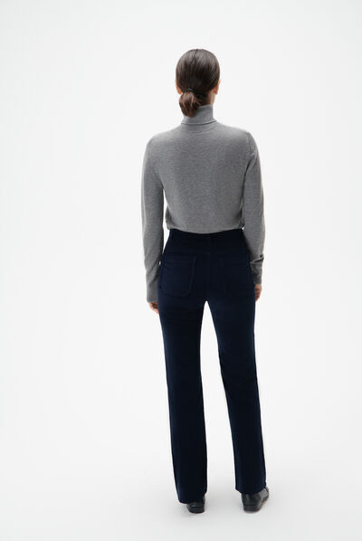 Pantalón pelley azul marino mujer