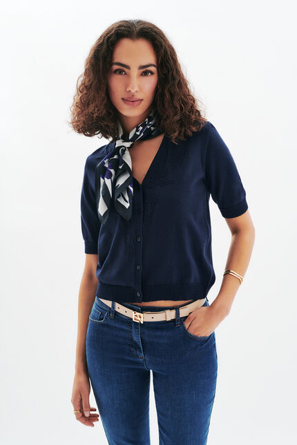 Foulard Laetitia 100% soie noir femme
