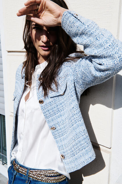 Veste volaje bleu femme