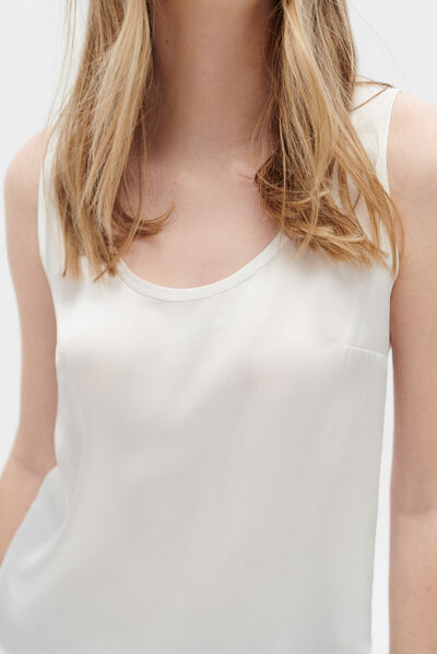 Blouse cmaelle blanc femme