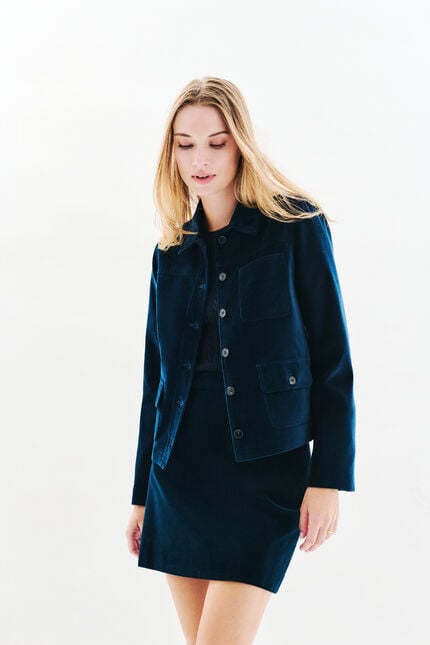 Veste Vminatavelours bleu marine femme