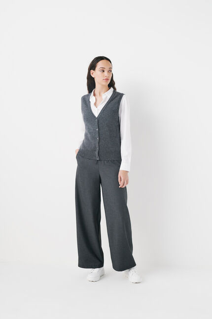 Gilet milou gris foncé femme