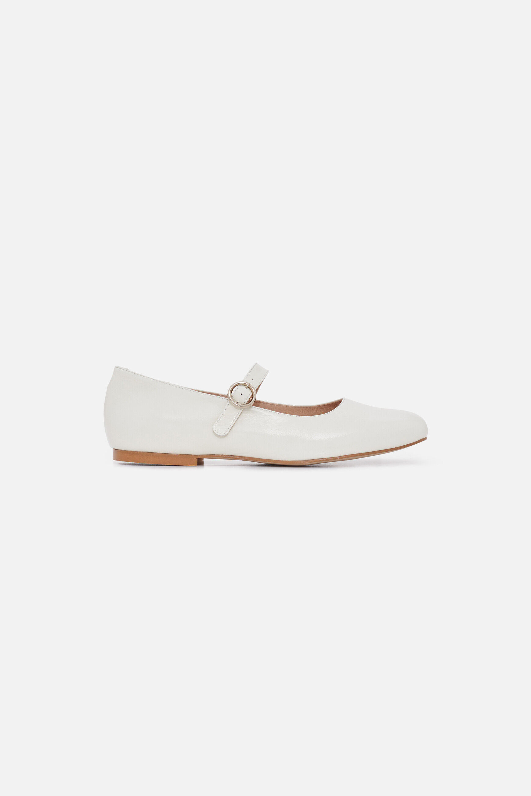 Ballerines Sara en cuir naturel creme femme